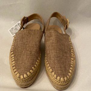 Zara Espadrilles Natural Linen and Raffia Woven, Sz 36